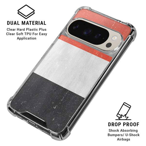 Yemen Flag Distressed Pixel 9/9 Pro Clear Case